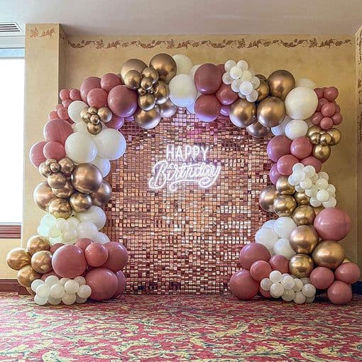 A celebration space dressed for the occasion